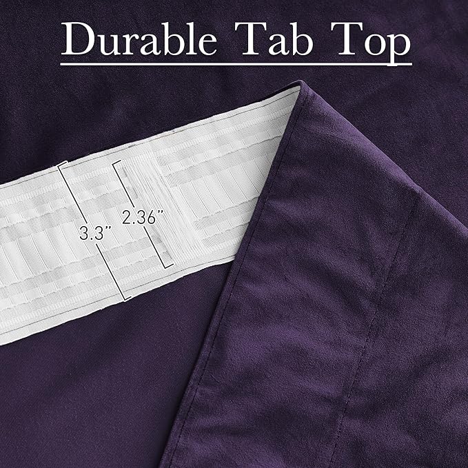 StangH Purple Orchid Velvet Curtains, Room Darkening Super Soft Drapes for Bedroom Living Room, Rod Pocket Back Tab Thermal Insulated Window Treatment, W52 x L84 inch, 2 Panels
