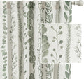 MEETSKY Sage Green Curtains 108 Inches Long 2 Panels Boho Curtains for Living Room Light Filtering Patterned Drapes for Bedroom Linen Style Back Tab Leaf Print Window Treatment, 50” Wide Each Panel