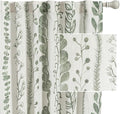 MEETSKY Sage Green Curtains 90 Inches Long 2 Panels Boho Curtains for Living Room Light Filtering Patterned Drapes for Bedroom Linen Style Back Tab Leaf Print Window Treatment, 50” Wide Each Panel
