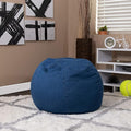 EMMA + OLIVER Small Denim Bean Bag Chair for Kids and Teens