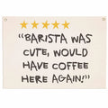 Funny Coffee was Great Barista was Cute-Boho Rectangular Banner Flag Wall Art Decor Gift for Baristas-Kitchen Coffee Reading Room Bedroom Decor-Barista Was Cute-Birthday Christmas Gift