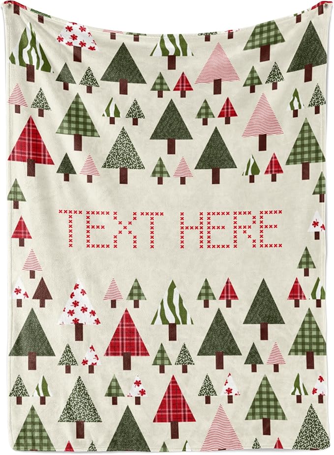 Personalized Christmas Tree Blanket - Ships Next Day, Printed in USA - Fleece or Sherpa Sofa Throw, Soft Christmas Bedding, Holiday Home Decor, Customizable Family Throws (Fleece 30x40)