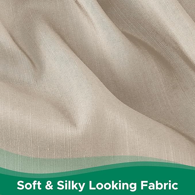 Biscaynebay Wrap Around Bed Skirts for Queen Beds with Short Drop of 12", Light Camel Adjustable Elastic Dust Ruffles Easy Fit Wrinkle Resistant Silky Luxurious Fabric Machine Washable