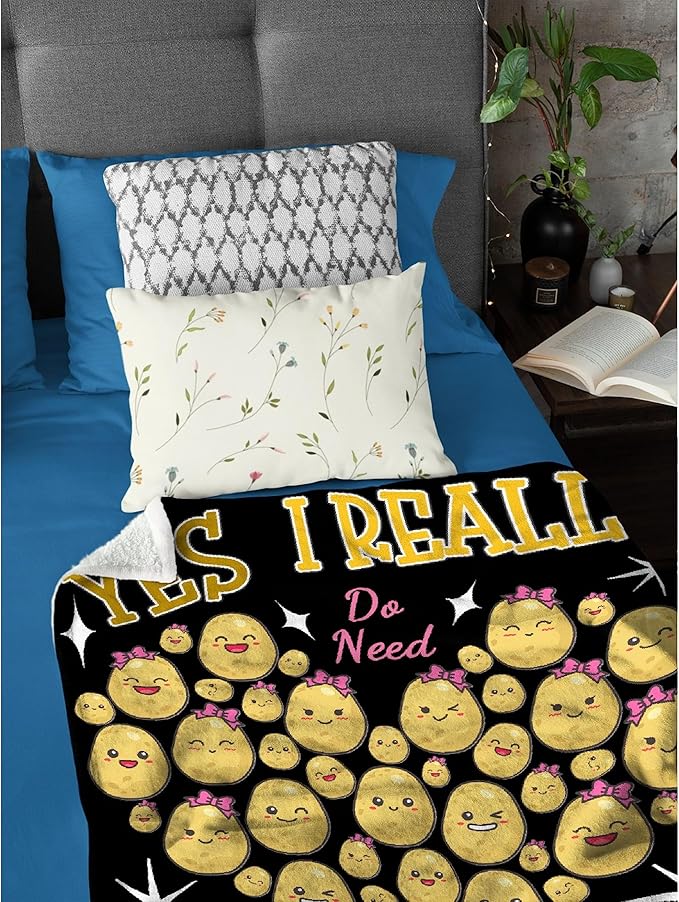 Yes I Really Do Need All These Potatoes Blanket Gifts Warm Cozy Soft Flannel Throw for Bed Couch Sofa Home Decoration 40”×30” XSmall for Pets