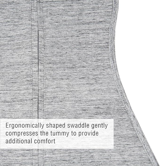 Woombie Original Baby Swaddling Blanket - Soothing, Cotton Baby Swaddle with Zipper - Wearable Newborn Blanket, Twilight Heather Gray, 14-19 lbs