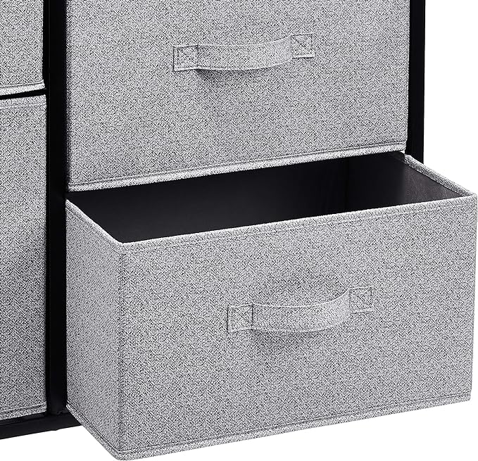 Amazon Basics Closet Organizer Drawers with 5-Fabric Storage Units, Black